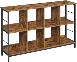 Vasagle Estanter&iacute;a de 2 niveles con 8 compartimientos de color marr&oacute;n y negro