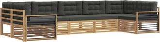 vidaXL Conjunto De Sof&aacute;s De Exterior 7 Uds. Blanco Y Antracita Vidaxl