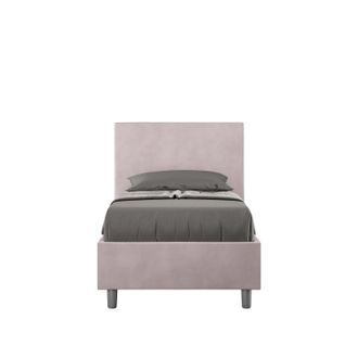 ITYhome Ityhome - Letto Singolo Rivestito In Microfibra - Adele - Dimensione Rete: 80x210 - Tipologia Letto: Senza Rete - Colore: Glicine