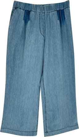 Dries Van Noten Wideleg Jeans in Blue Cotton