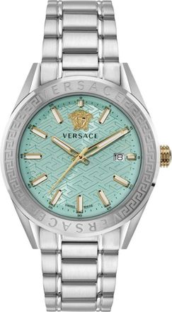 Versace V-Code Horloge - Heren - Horloges - Blauw - ONE Size - Accessoires