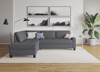 Domo Collection Ecksofa »Florentina zeitlos und elegant, Sitznähte als Designelement, L-Form« wahlweise mit Bettfunktion, mit Kontrastnaht, Komfortsitzhöhe 47cm