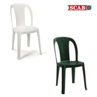 Scab Sedia Da Esterno Senza Braccioli Giardino Resina Impilabile Leggera Tiuana Scab - Colore Principale: Bianco - Set: 12 Sedie
