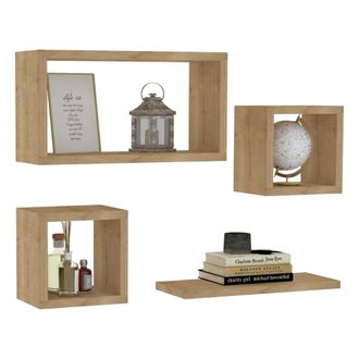 Dmora Estanter&iacute;a Subbiano, 4 Estantes, Modular, Tono Roble, 24x15x44h Cm Marr&oacute;n Roble