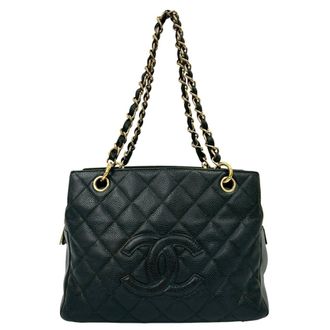 Chanel Black Grained Calfskin Tote Bag (Pre-Owned)