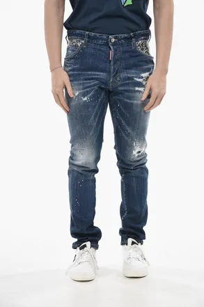 Dsquared2 Jeans COOL GUY Effetto Vintage con Borchie 16cm Dsquared2