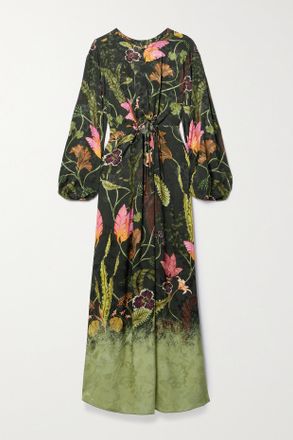 Agua Bendita + Net Sustain Abito Maxi In Jacquard Floreale Antonieta Habitat - Verde