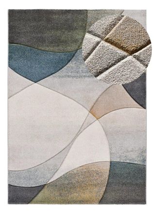 Atticgo Alfombra abstracta gris/azul 200x290 cm