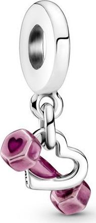 Pandora Dumbbell & Heart Dangle Charm
