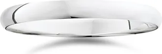 Pompeii3 3mm Dome High Polished Wedding Band 10K White Gold Comfort Fit Plain Ring Size Selectable