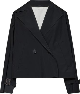 Max Mara Dubbele-rijige Lichte Jas - Dames - Zomerjassen - Zwart - 3XS - Polyester - Jassen