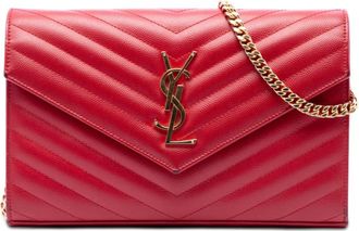 Saint Laurent Pre-owned Saint Laurent Grain De Poudre Cassandre Envelope Chain Wallet Ladies 7UBGJLLABD9X3MW5