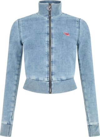 Diesel Cropped spijkerjas - Dames - Sweatshirts & Hoodies - Blauw - Maat: XS Katoen