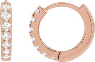 Diamond2Deal 1/5ct Lab-Grown Diamond Hoop Earrings Clarity SI, Color G-H, 14k Gold