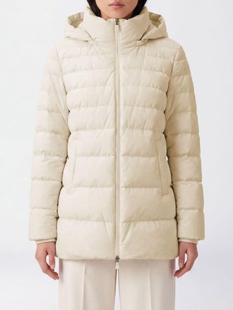 Herno Knee-Length Quilted Nylon Down Jacket with Removable Hood