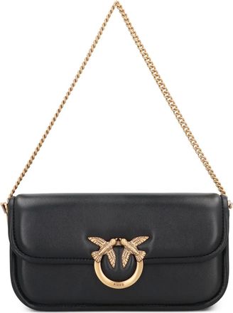 Pinko Borsa a spalla Love Birds piccola con catena - Nero