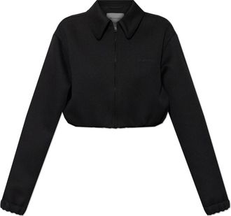 Balenciaga Wollen Jas Met Geborduurd Logo - Dames - Zomerjassen - Zwart - S - Wol - Jassen