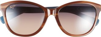 Maui Jim 54mm Polarized Gradient Cat Eye Sunglasses in Tortoise Tortoise Bronze at Nordstrom Rack
