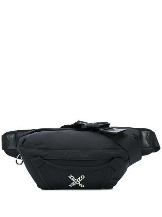 Kenzo logo print belt bag - Black