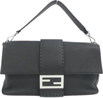 Fendi Black Leather Shoulder Bag (Pre-Owned)