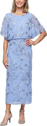 S.L. Fashions Sequin Blouson Bodice Gown in Blue at Nordstrom, Size 10