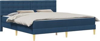 vidaXL Estructura De Cama Con Colch&oacute;n Azul 180 X 200 Cm Tela Vidaxl