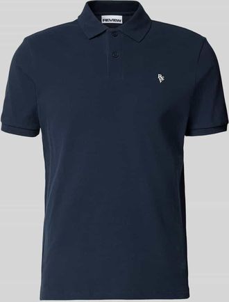 Review Modern Fit Poloshirt mit Logo-Stitching in Marine, Gr&ouml;&szlig;e XXL