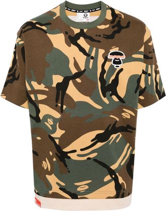 Aape By A Bathing Ape camouflage-print cotton T-shirt - men - Cotton - M - Brown