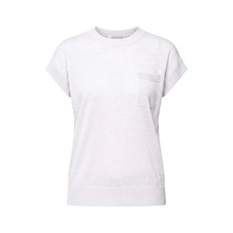 PESERICO Pocket Knitted Top - female - Peserico - Round-neck Knitwear - White - L - Knitwear