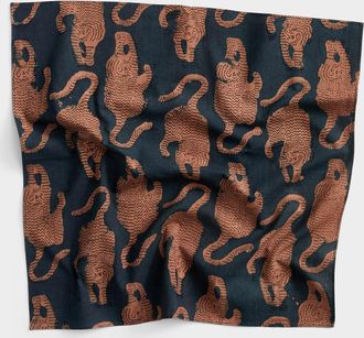 Kardo Mens Abstract tigers tie scarf