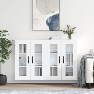 vidaXL Vidaxl - Armarios De Pared 2 Uds Madera De Ingenier&iacute;a Blanco