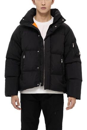 AlphaStyle Leverett Cropped Down puffer in Black at Nordstrom, Size X-Large