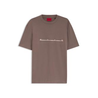 HUGO BOSS Relaxed-fit T-shirt with zigzag stitching detail