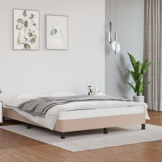 vidaXL Vidaxl - Estructura Cama Sin Colch&oacute;n Cuero Sint&eacute;tico Capuchino 140x190cm