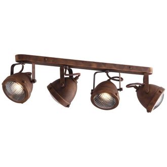 Netlighting HABANA 4 Light Spotlight Bars Rust 64.5x15.5x11.6cm in Brown | Size: 64.5x15.5x11.6 cm