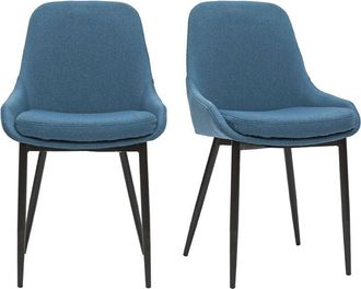 Miliboo Set De 2 Sillas De Tejido Azul Petr&oacute;leo Holo