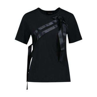 Simone Rocha Bow Sash Detail T-Shirt - Black
