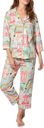 Bedhead Pajamas Print Stretch Organic Cotton Crop Pajamas in Parisian Delights at Nordstrom, Size X-Small