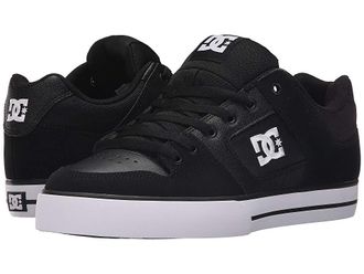DC Pure Mens Skate Shoes Black/Black/White : 10.5 D - Medium, Textile