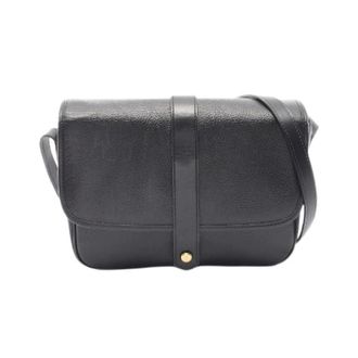 Saint Laurent Pre-owned Cross Body Bags, female, Black, Size: ONE SIZE Pre-owned Vintage Leather Shoulder Bag