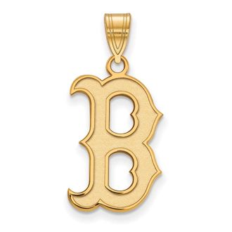 Diamond2Deal 14k Yellow Gold Gold Baseball Boston Red Sox Letter B Large Pendant