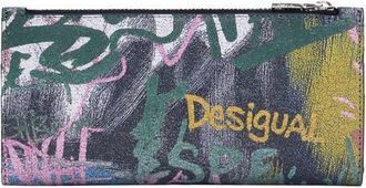 Desigual Logo Print Continental Wallet in Black Multi at Nordstrom
