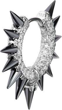 Maria Tash Single Diamond & Moissanite Spike Hoop Earring in White Gold at Nordstrom, Size 8 Mm