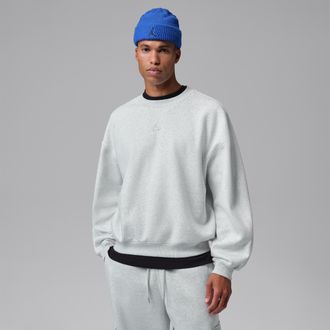 Nike Jordan Mens Jordan Brooklyn Oversized Fleece Crew-Neck Sweatshirt in Grey | IM8915-054