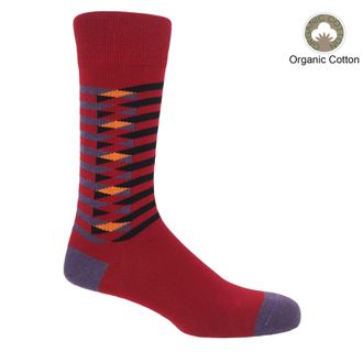 Peper Harow Symmetry Organic Mens Socks - Red