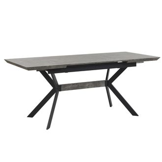 Beliani Beliani - Mesa De Comedor Extensible Efecto Hormig&oacute;n Patas De Metal Negro 140/180 X 80 Cm Cocina Industrial Benson