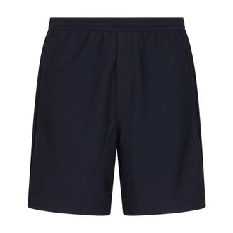 Giorgio Armani Casual Shorts, male, Blue, Size: M Logo-Detail Shorts