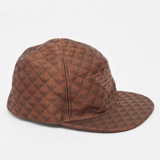 Emporio Armani Brown Logo Jacquard Aquila Baseball Hat