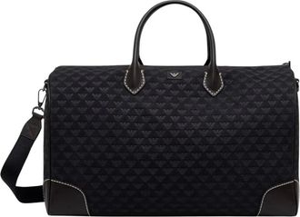 Emporio Armani Tassen, Heren, Blauw, ONE Size, Leer, Reistas