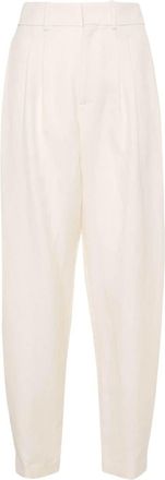 Ralph Lauren Collection high-waisted tapered trousers - women - Linen/Flax/Mulberry Silk - 6 - Neutrals